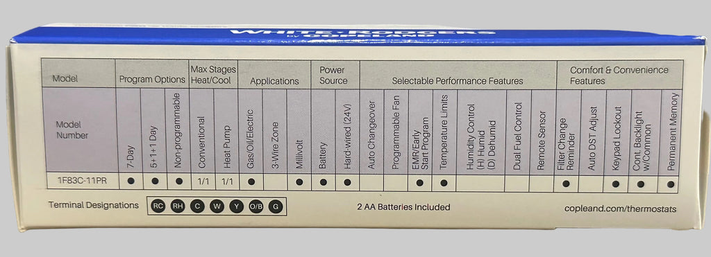 White Rogers Programmable Thermostat (1H/1C) - Energy-Efficient Home Climate Control