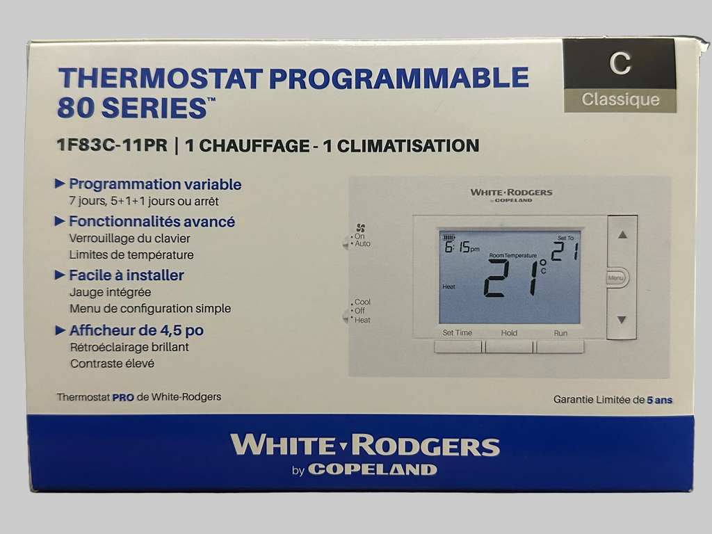 White Rogers Programmable Thermostat (1H/1C) - Energy-Efficient Home Climate Control